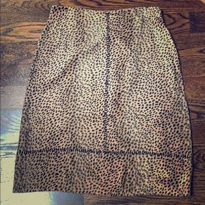 Faux Fur Leopard A-Line Skirt